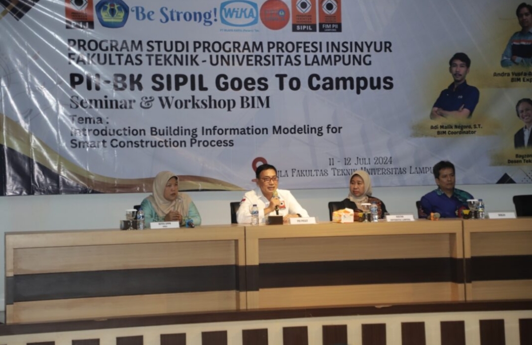 Perkenalkan Teknologi BIM untuk Proses Kontruksi Cerdas, Rektor Unila Resmikan PII-BK Sipil Goes To Campus