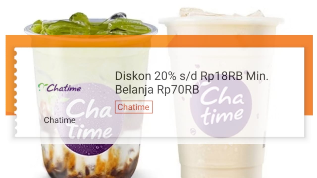 Promo ShopeeFood Spesial Untuk Produk Chatime di Bandar Lampung, Klaim Voucher Diskon 20 Persen Sekarang!