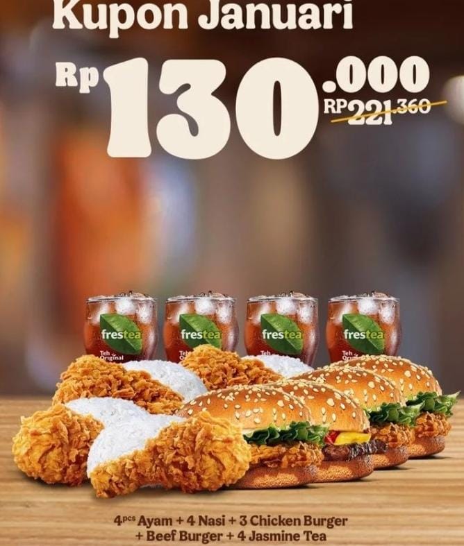 Burger King Promo Kupon Bulan Januari 2023 Banyak Pilihan Menu, Harga Mulai dari Rp 5 Ribu