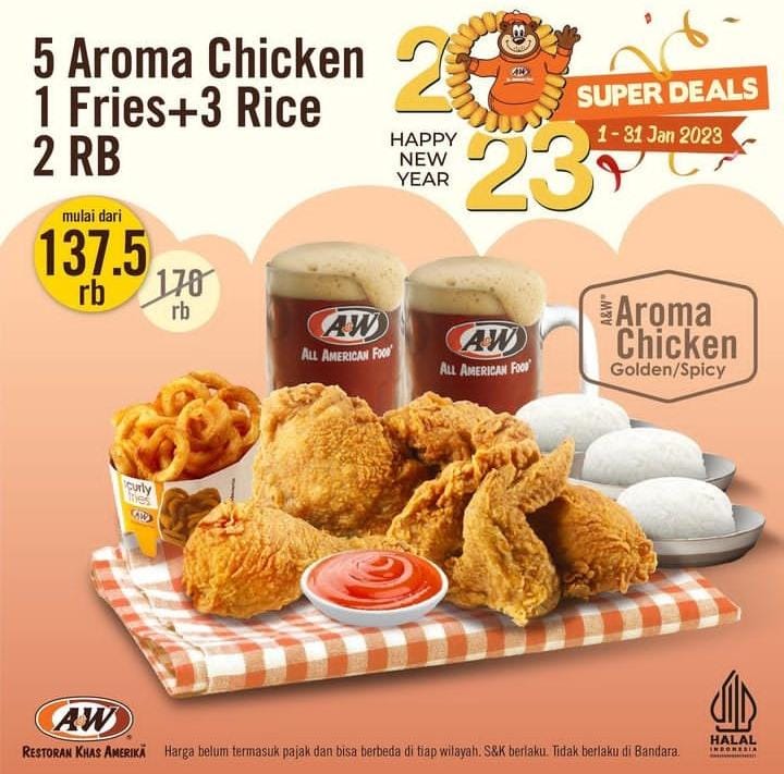 Promo A&W Super Deals Pada 1 Hingga 31 Januari 2023, Sambut Tahun Baru Penuh Bahagia