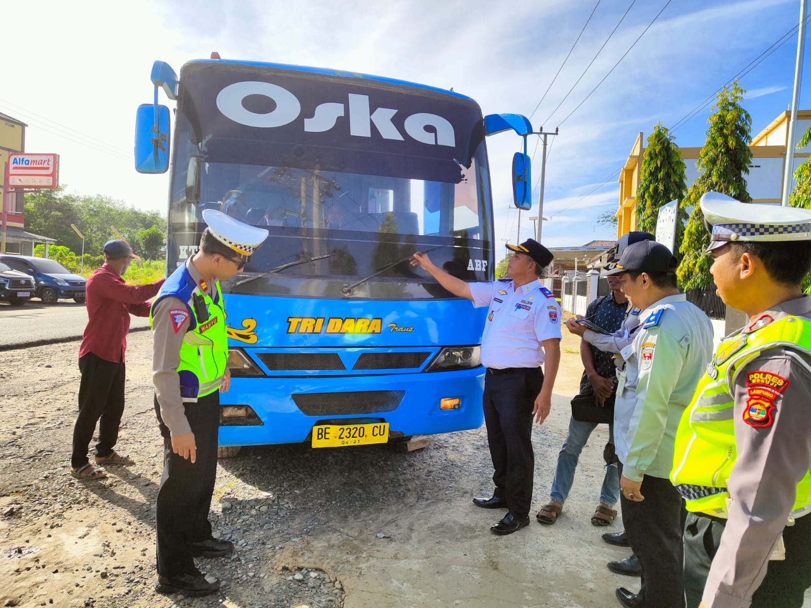Persiapan Mudik Lebaran, Satlantas Polres Mesuji Gelar Ramp Cek Angkutan Umum