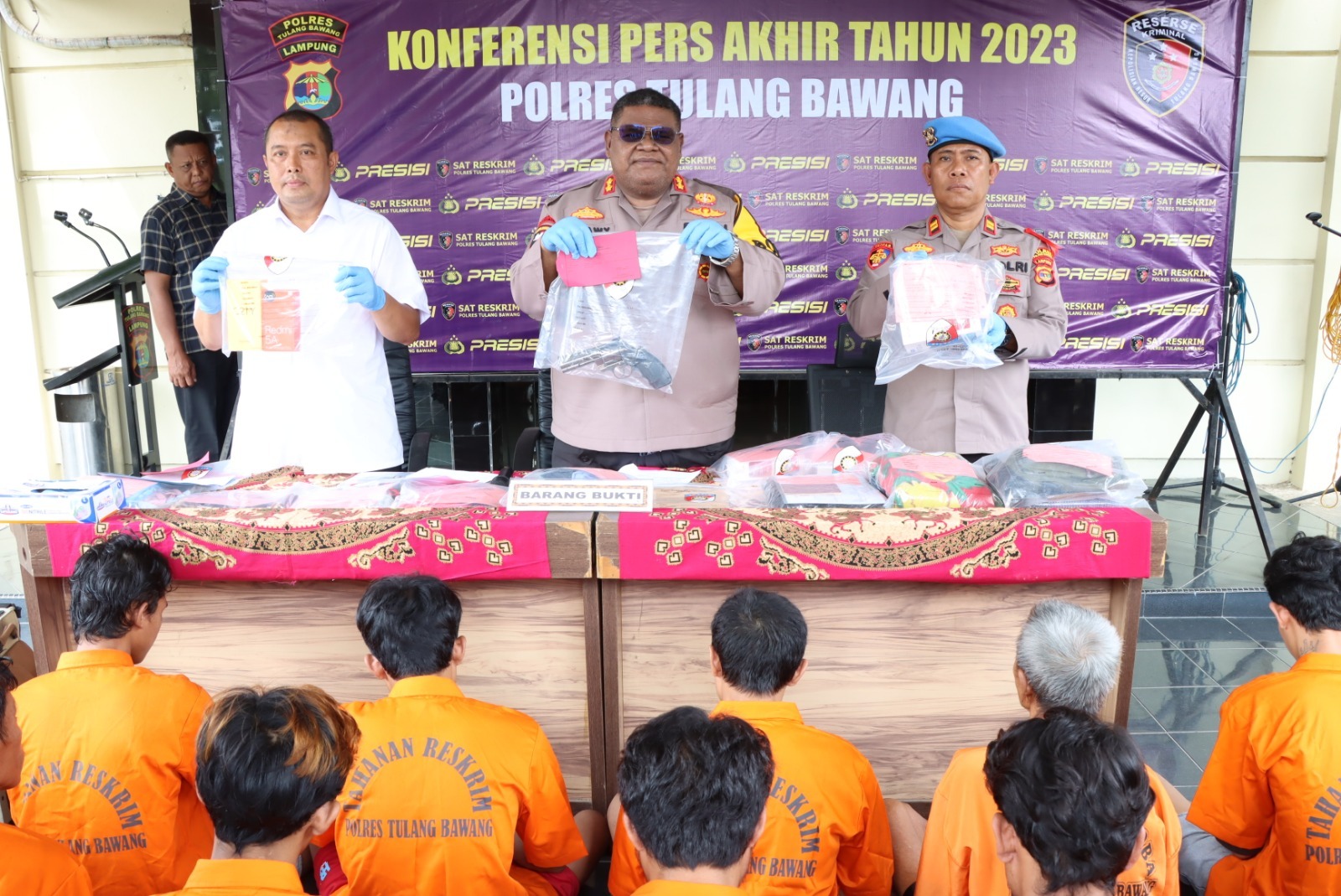 Tindak Kejahatan di Tulang Bawang Meningkat, Setahun Polres Ungkap 635 Kasus dan Amankan 210 Tersangka