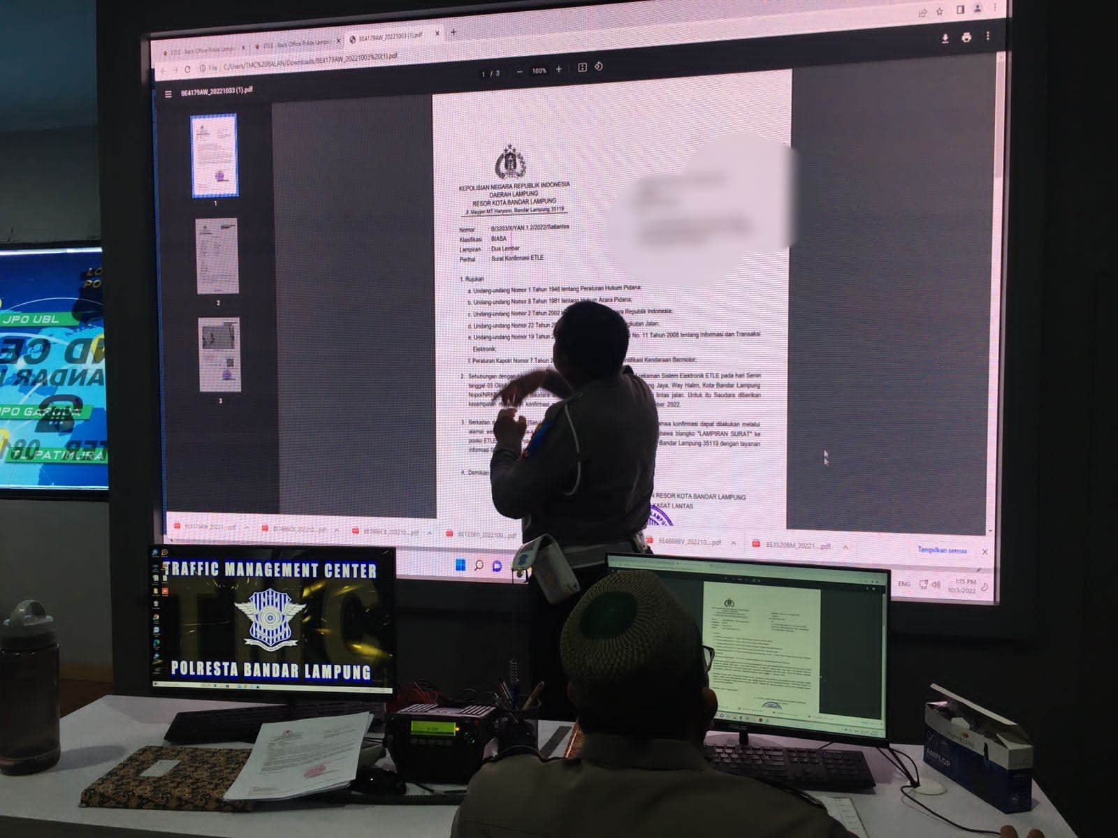 Polresta Bandar Lampung Tilang 445 Pengendara melalui Etle, Warga Minta Perubahan Rekayasa Lalu Lintas