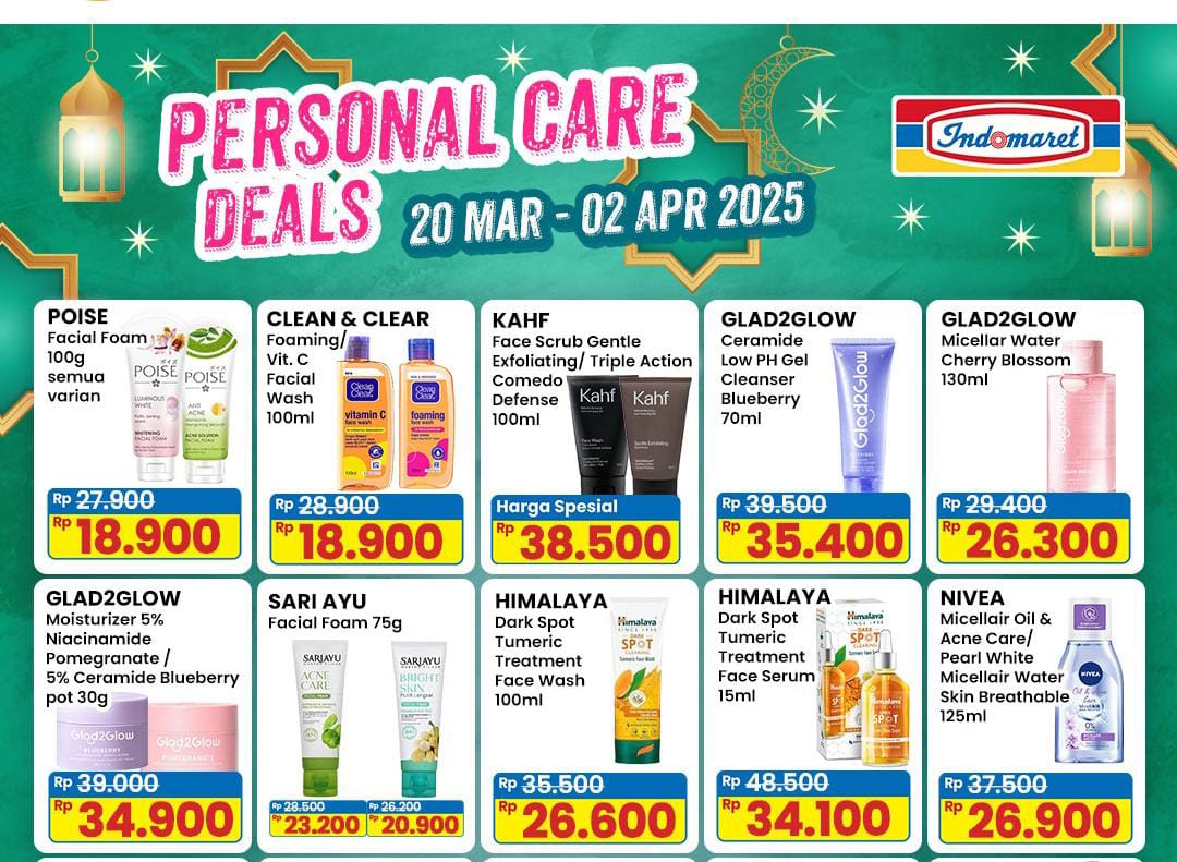 Promo Indomaret Personal Care Ramadhan, Belanja Murah Spesial Skincare