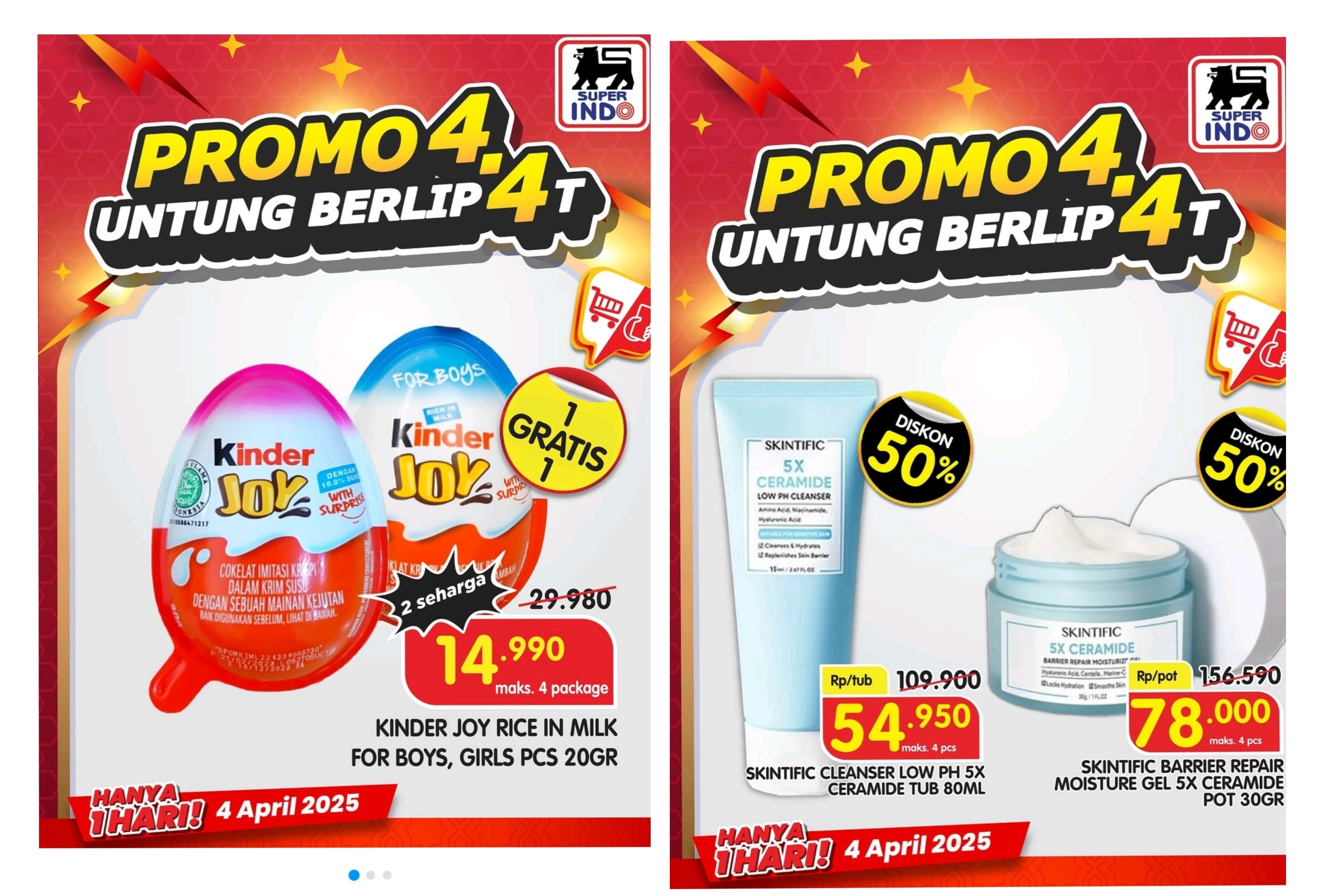 Hanya Hari Ini, Promo Superindo 4 Untung Berlip4t, Salah Satu Kinder Joy Untuk Si Kecil