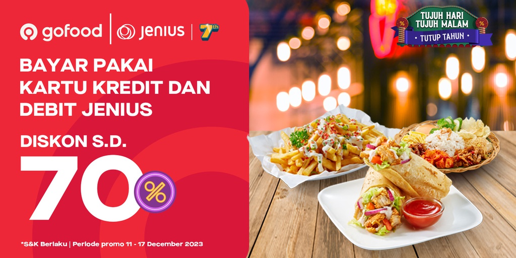 Ayo Gercep, Promo Berakhir Akhir Minggu Ini, GoFood Tawarkan Diskon 70 Persen di Jenius