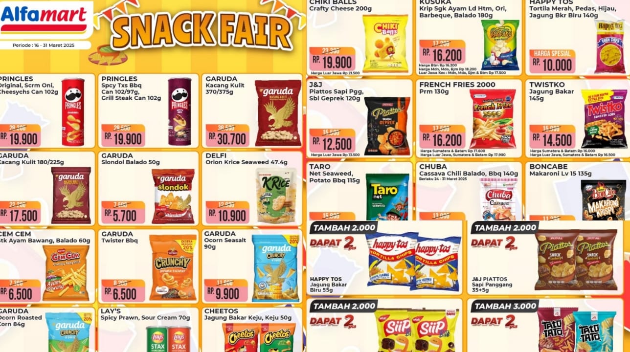 Nyemil Hemat Dengan Promo Alfamart Spesial Snack Fair Edisi Lebaran Idul Fitri 2025, Cek Katalognya
