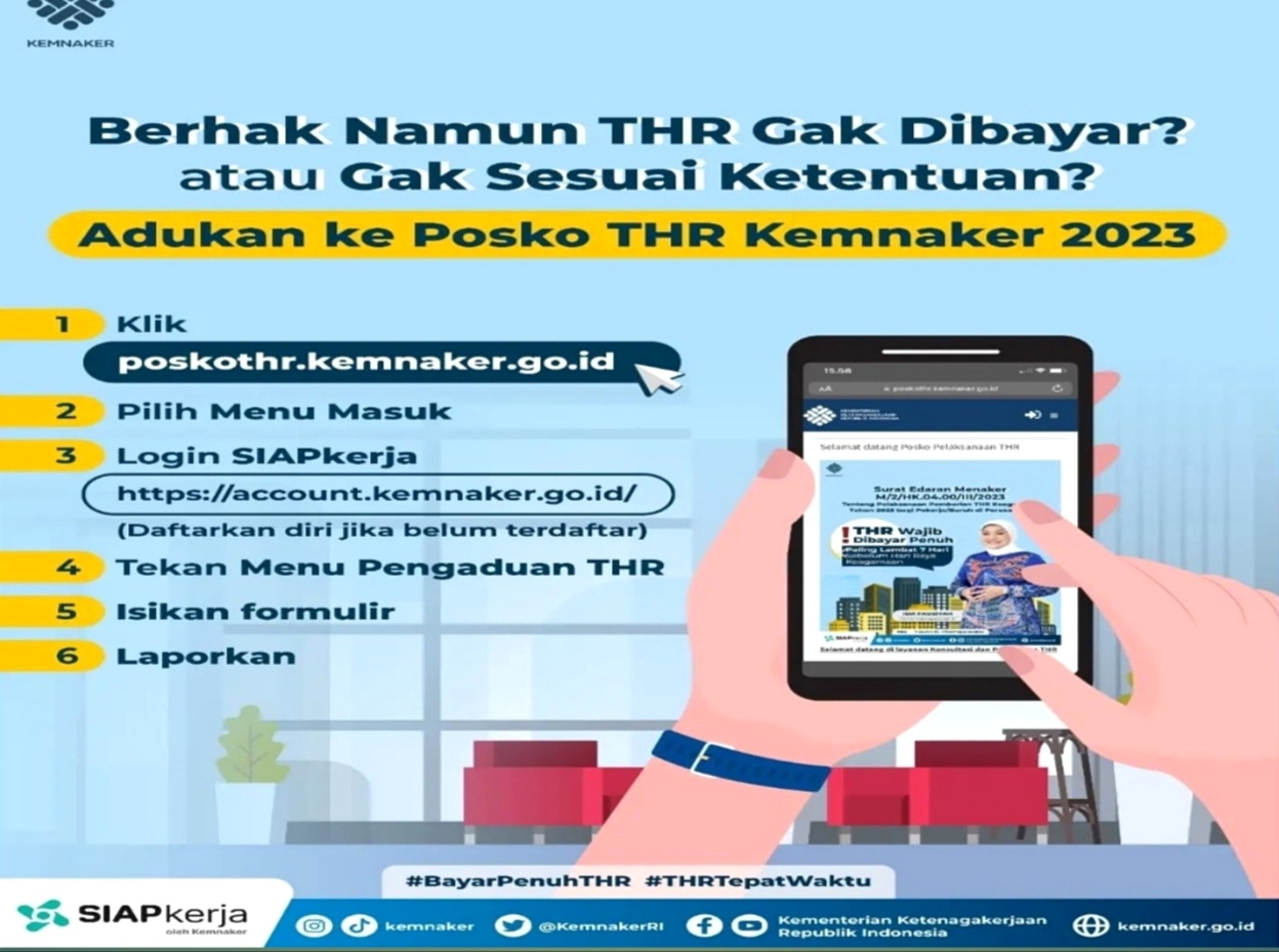 THR Lebaran 2023 Ditahan? Lapor lewat Posko Konsultasi Kemnaker