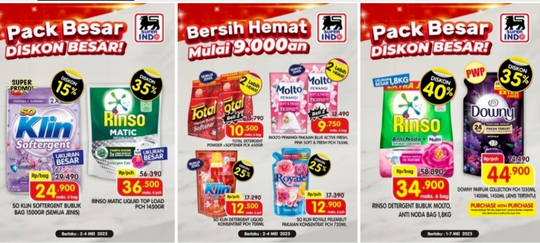 Belanja Murah Deterjen Dengan Promo Superindo Sampai 3 Hari Kedepan, Harga Minimal Bersih Maksimal
