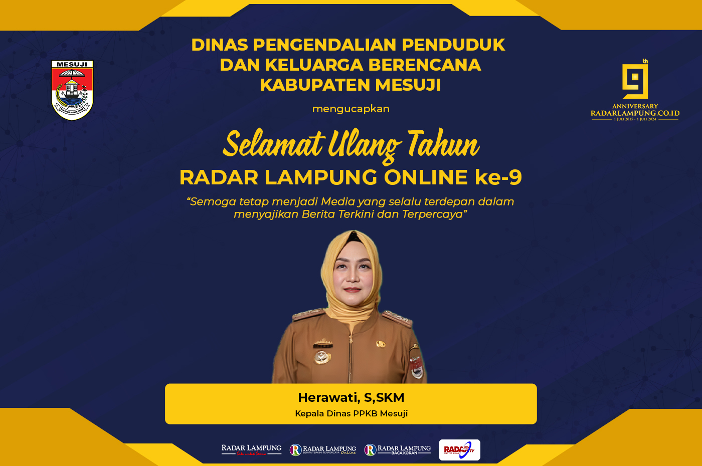 Dinas PPKB Kabupaten Mesuji Mengucapkan Selamat Ulang Tahun ke-9 Radar Lampung Online