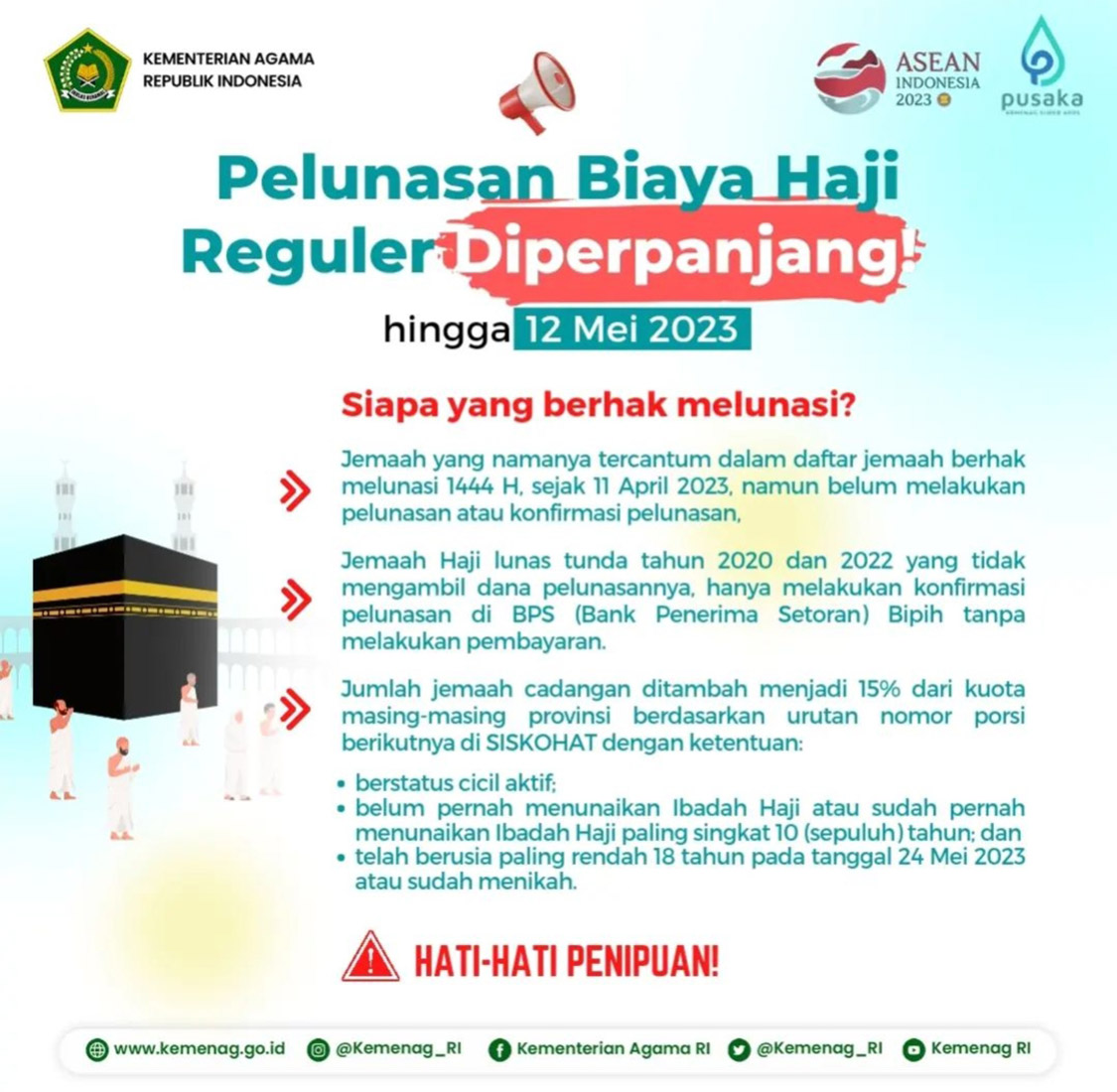 Kesempatan untuk Jemaah Haji Cadangan, Ada Penambahan 7.360 Kuota Reguler, Cek Syaratnya