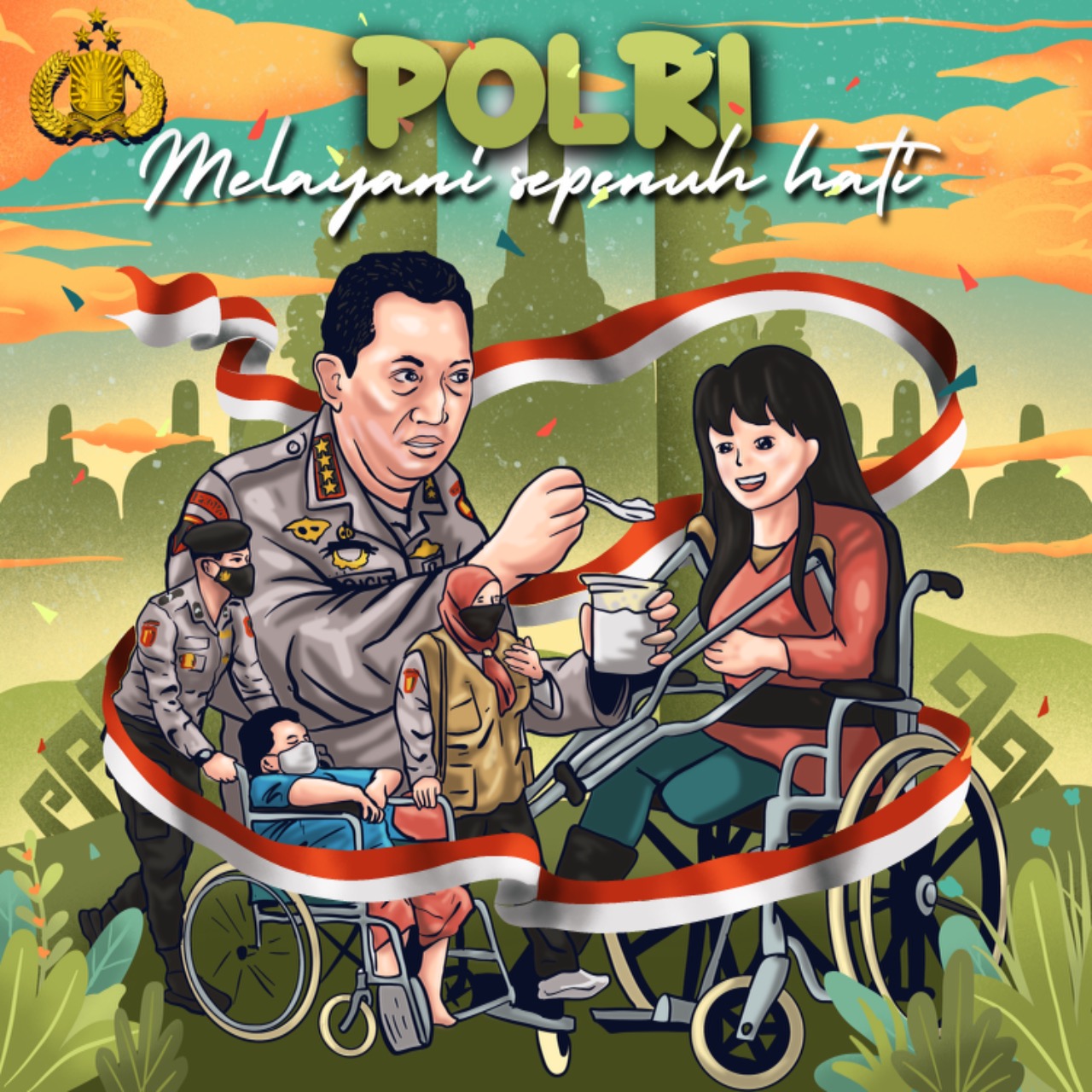 Tim Metro Mural Wakili Polda Lampung Dalam Police Art Festival 2022