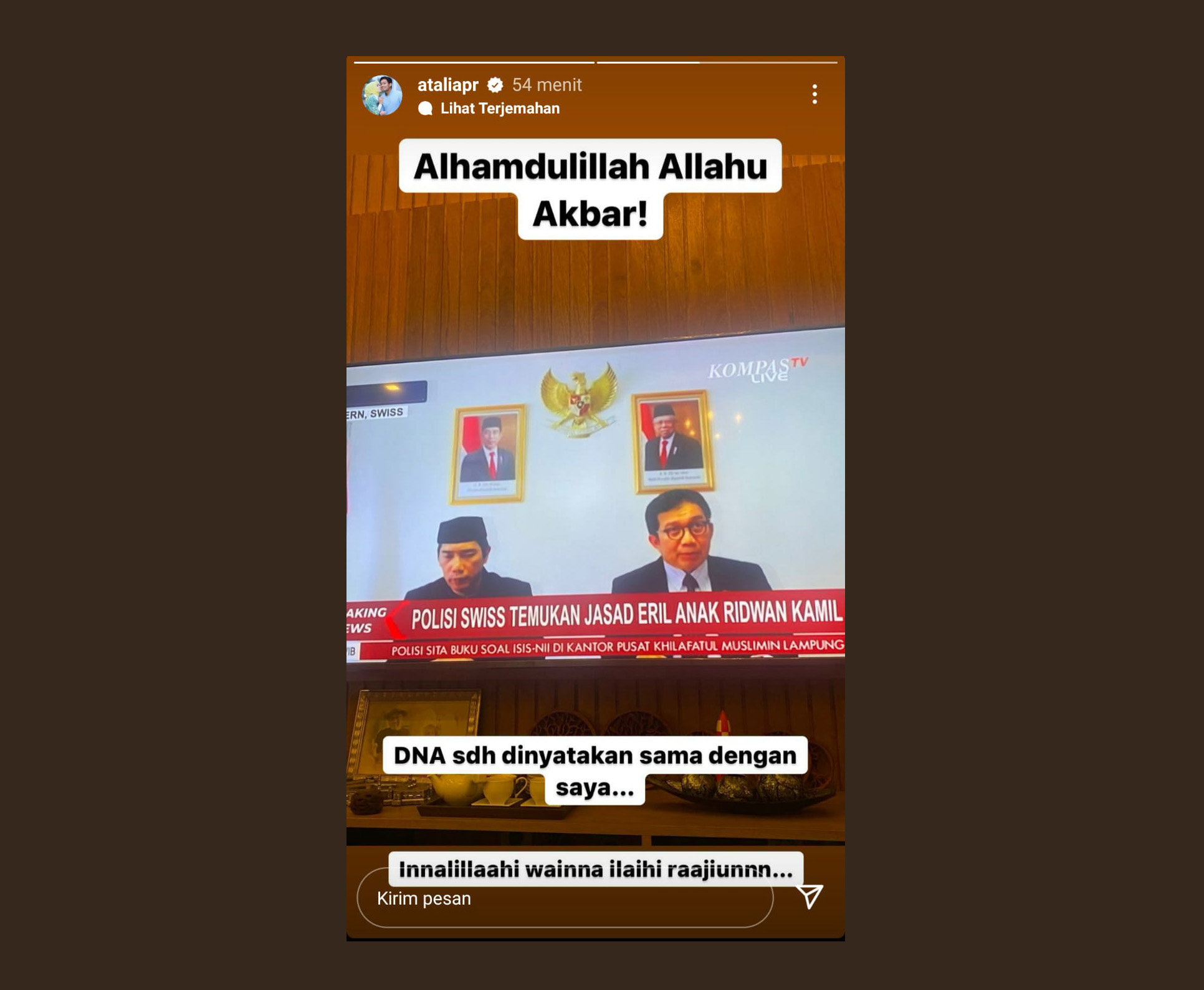 Alhamdulillah Allahu Akbar! DNA Sudah Dinyatakan Sama Dengan Saya