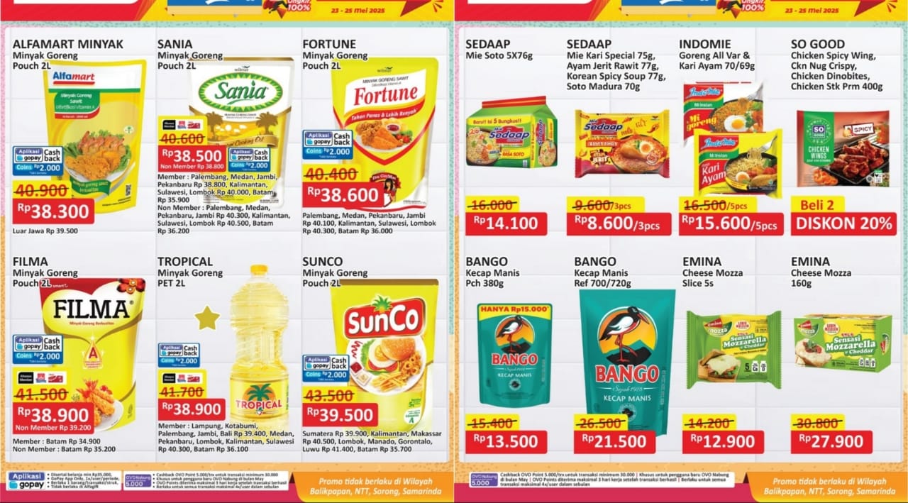 Promo Kebutuhan Dapur 3 Hari Berturut-turut di Alfamart, Ada Minyak Goreng Murah Hingga Mie Instant