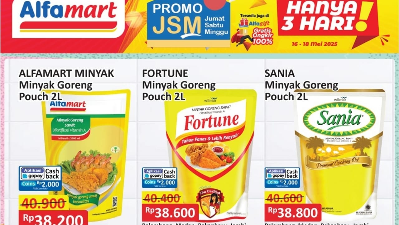 Promo Minyak Goreng Murah Alfamart Sampai 18 Mei 2025, Dapatkan Diskon Cashback Rp2.000, Cek Sekarang!