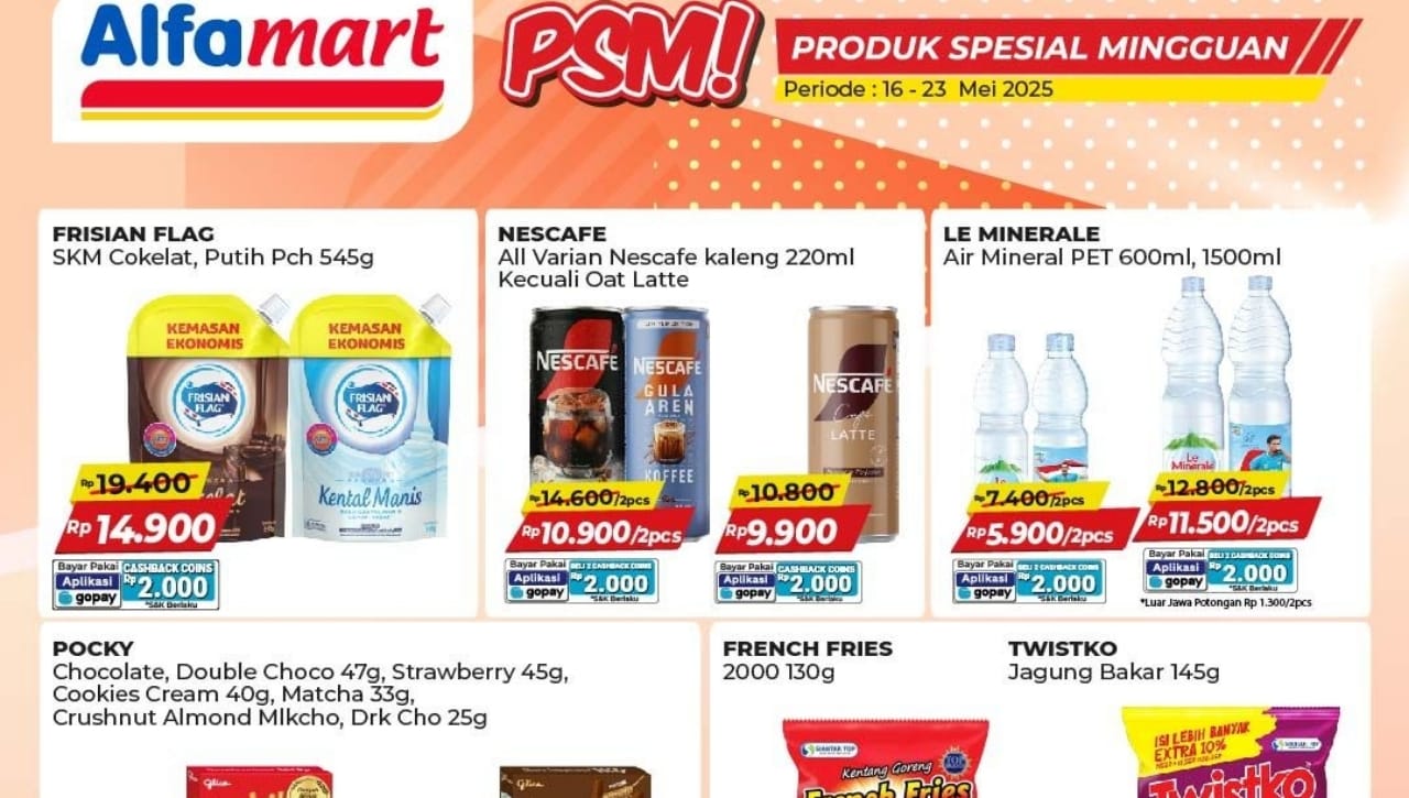 Promo PSM Alfamart Mulai 16-23 Mei 2025, Refil Stok Cemilan Murah dan Kebutuhan Harian Dengan Budget Hemat