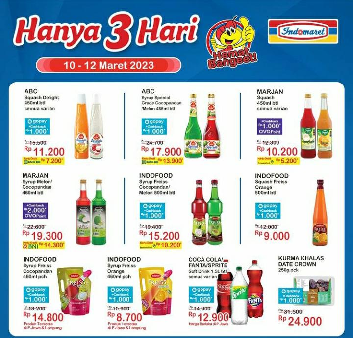 Cek Promo Belanja Hemat Bangeet Aneka Sirup dari Indomaret, Periode 10 Sampai 12 Maret 2023