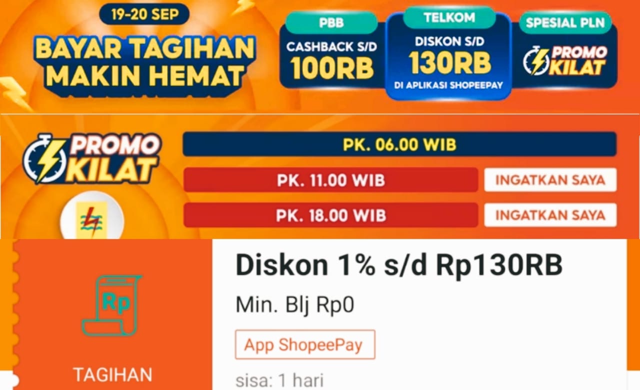 Promo ShopeePay Hari Ini, Bayar Tagihan Makin Hemat Dengan Cepat dan Praktis, Klaim Sekarang!