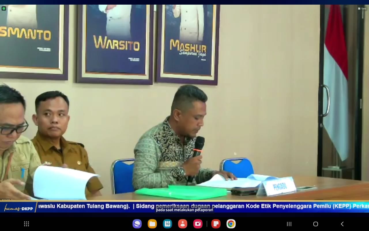 Diduga Lakukan Permufakatan Jahat, DKPP Diminta Berhentikan Tetap Dua Anggota Bawaslu Tulang Bawang