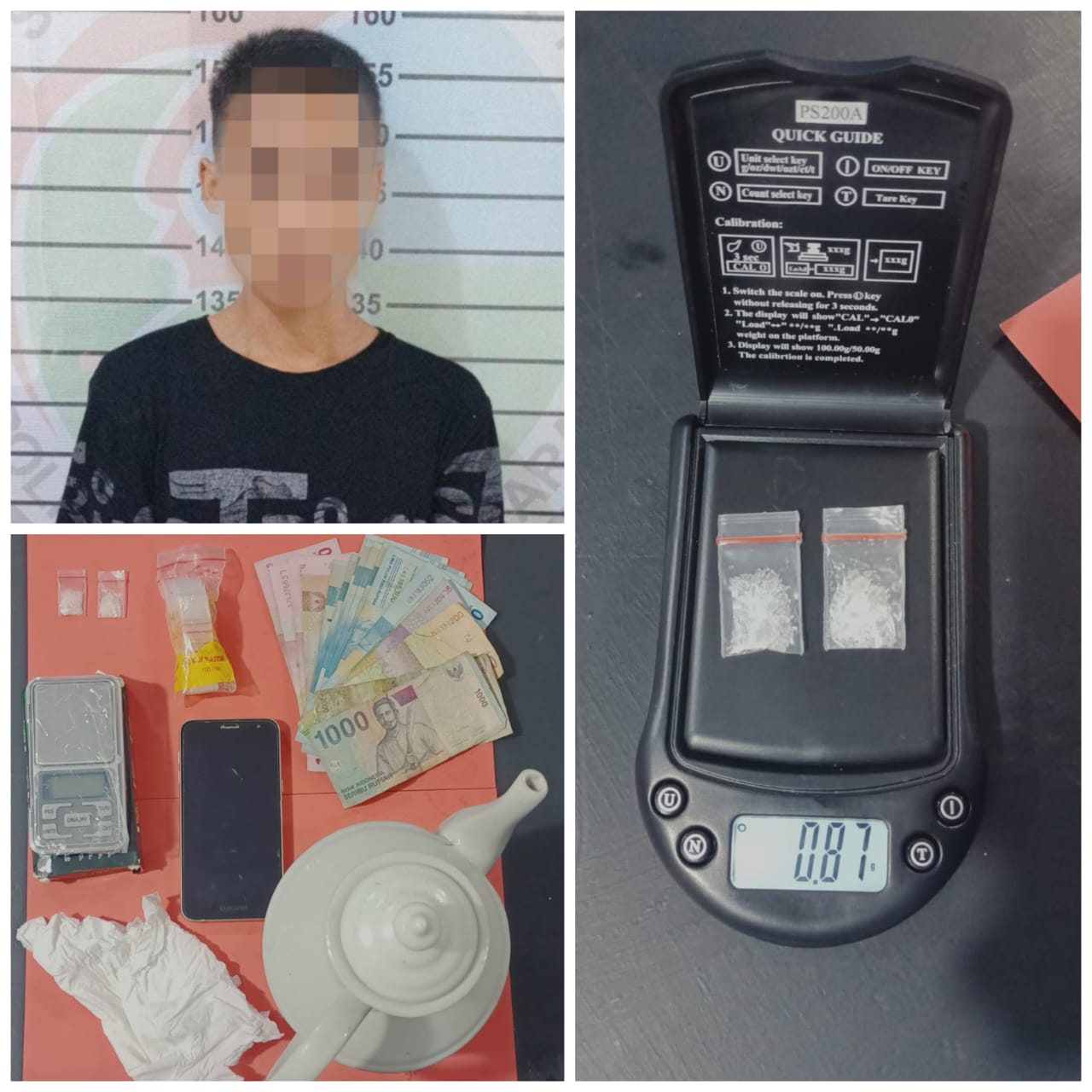 Top! Bandar Sabu diringkus, Polisi Sita Dua Paket dan Alat Timbang