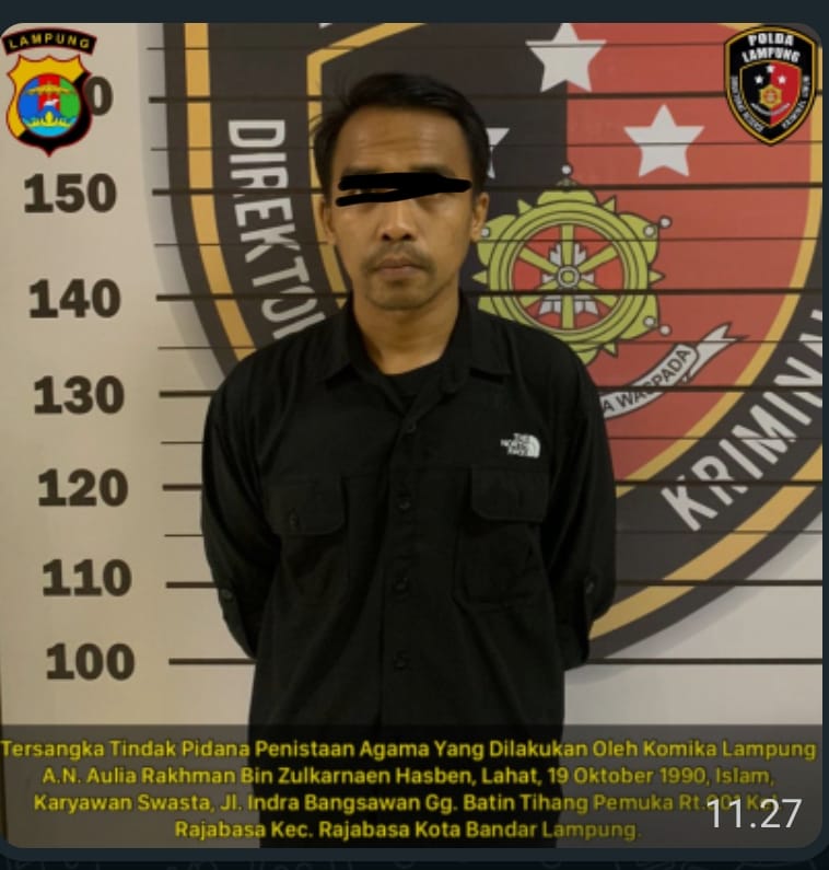 Akhirnya, Komika Asal Lampung yang Diduga Hina Nabi Muhammad SAW Ditetapkan Tersangka