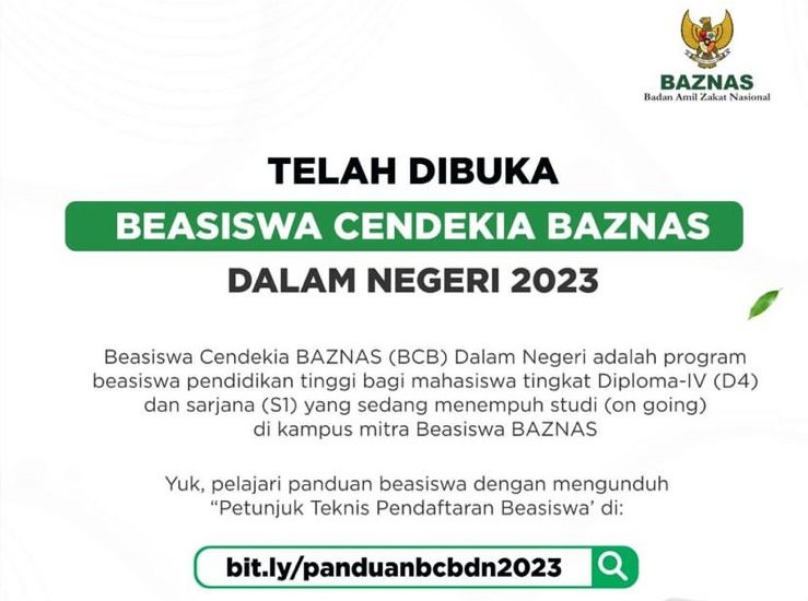 Beasiswa Cendikia BAZNAS 2023 Resmi Dibuka, Simak Jadwal dan Persyaratannya