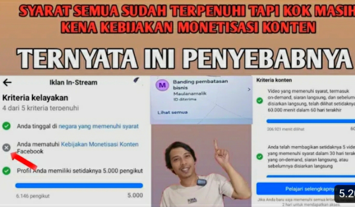 Penyebab Gagal Monetisasi Konten Facebook Pro, Ini Kesalahan yang Harus Dihindari Kreator