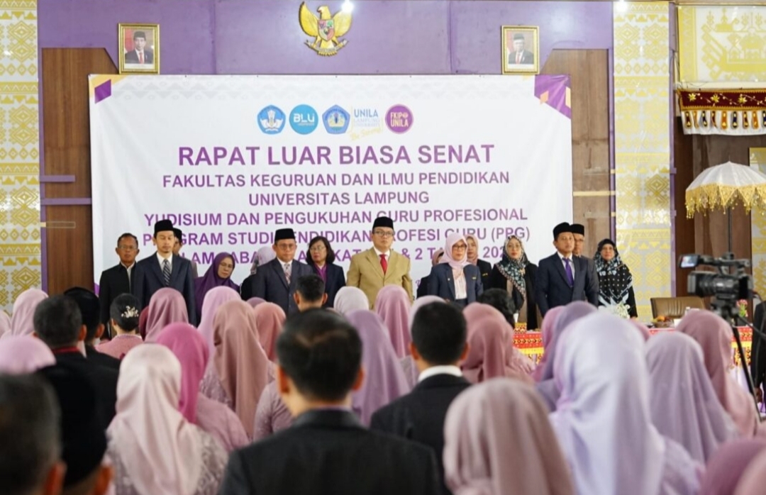 526 orang Ikuti Prosesi Yudisium dan Pengukuhan PPG 2023 di FKIP Unila, Dalam Jabatan Gelombang I dan II