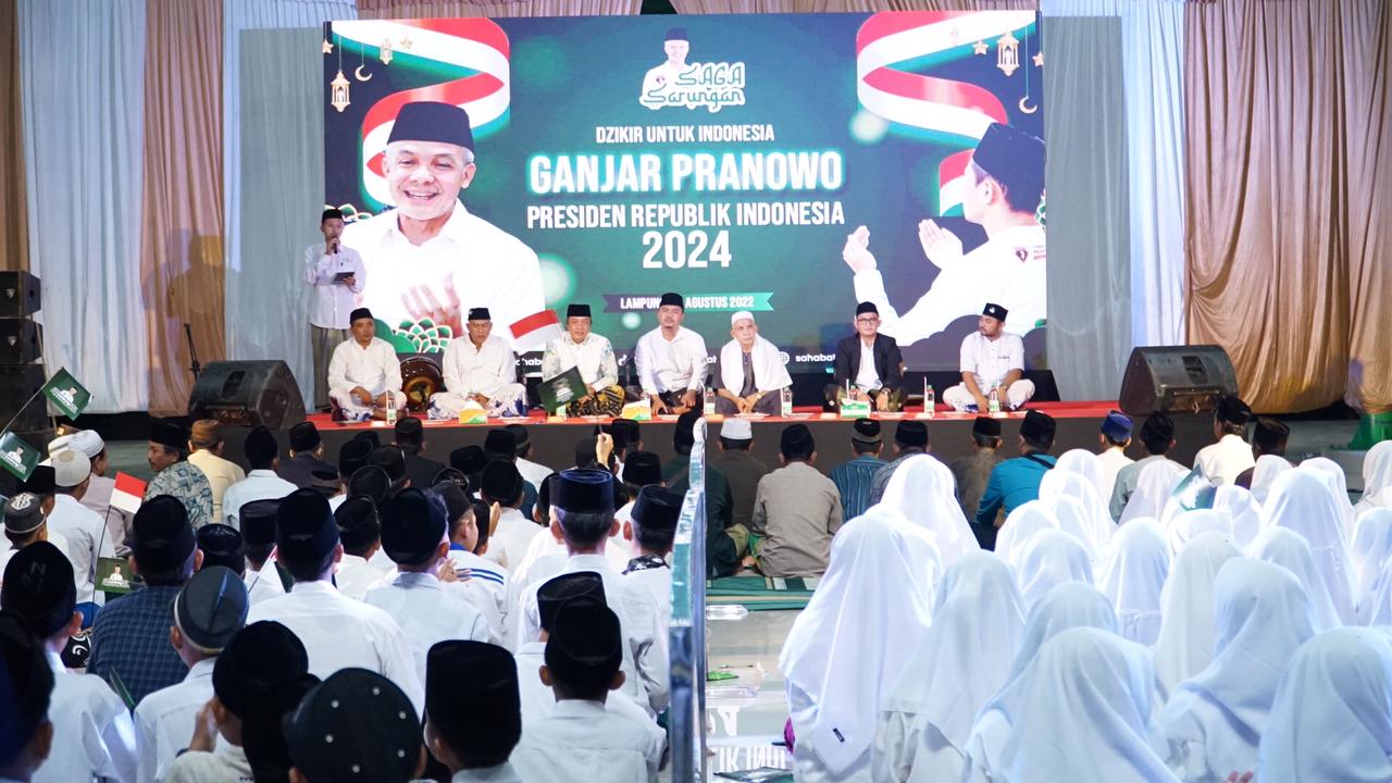 Ribuan Santri di Lampung Hadiri Zikir Akbar Jelang Peringatan HUT RI Ke-77