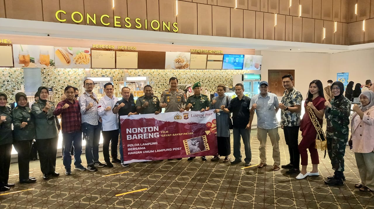 Polda Lampung Gelar Nobar Film Sayap-sayap Patah dengan Media