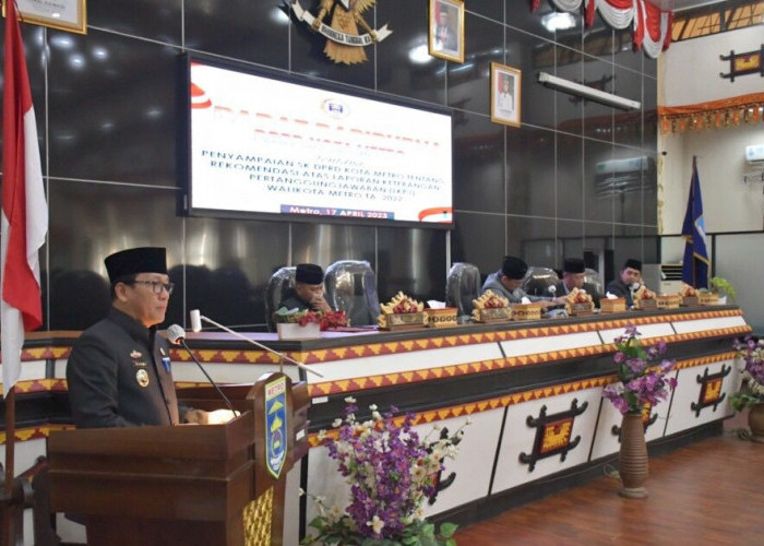 DPRD Metro menggelar rapat paripurna penyampaian rekomendasi atas LKPJ Walikota tahun anggran 2022