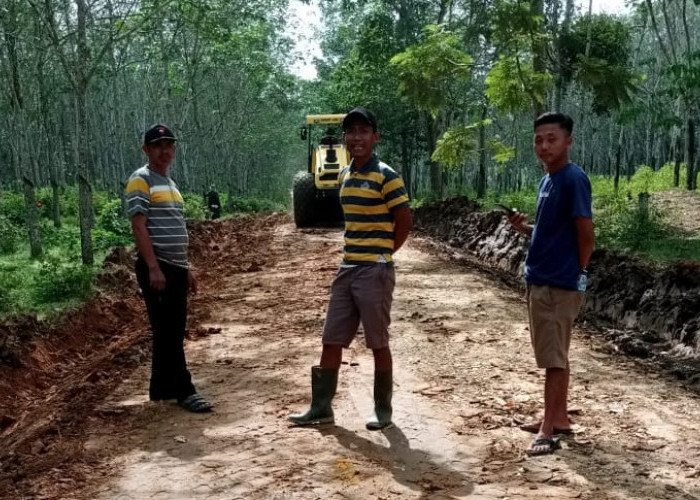 Jalan Kampung Sumber Rejeki Rusak Berat, Warga Turun Tangan
