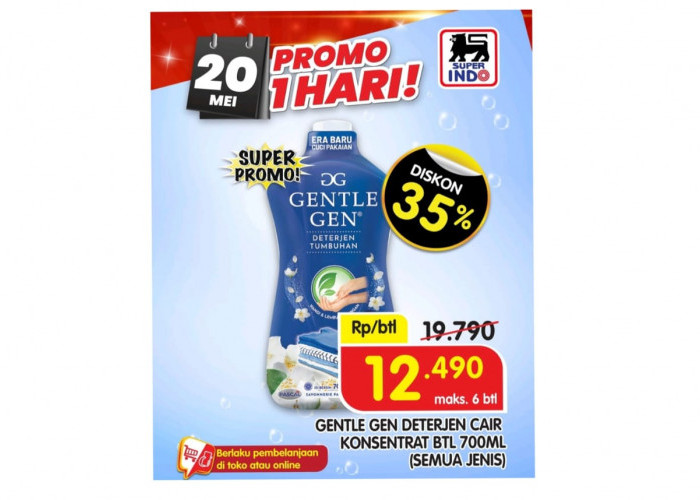 Hanya Hari Ini, Super Promo Superindo: Belanja Murah Deterjen Diskon 35 persen