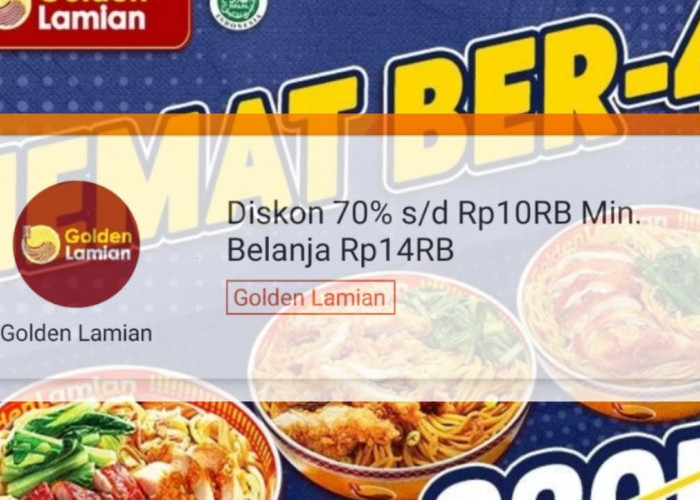 Promo Golden Lamian Lampung di ShopeeFood, Makan Siang Dijamin Kenyang dan Hemat, Klaim Voucher Diskonnya!