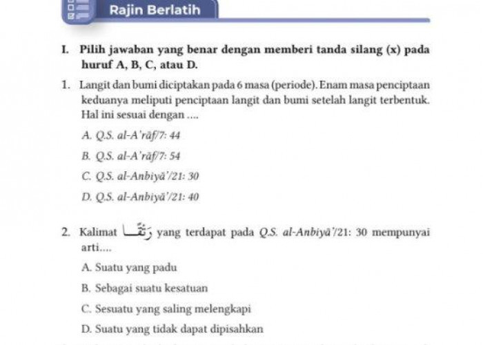Kunci Jawaban PAI Kelas 7 Halaman 145 Kurikulum Merdeka Tentang Rajin Berlatih untuk Siswa SMP MTs