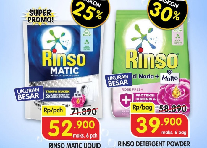 Hanya sampai Lusa Promo Superindo, Pack Besar Diskon Besar Deterjen