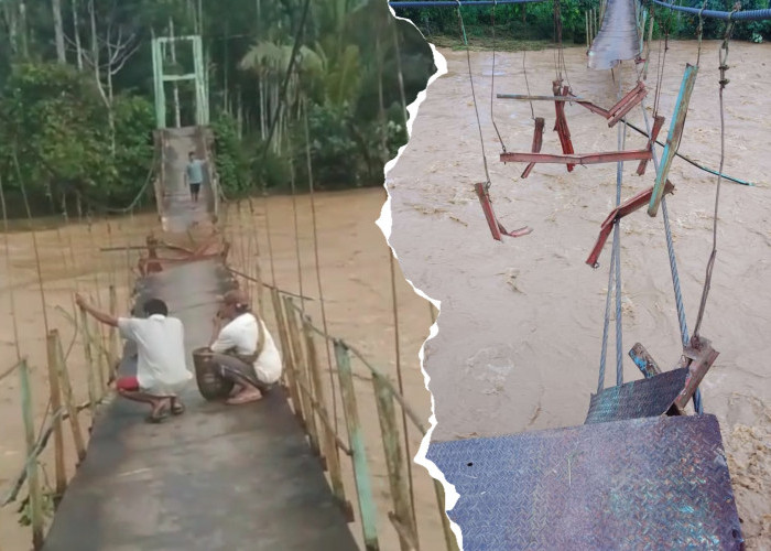 Hujan Deras, Luapan Sungai Way Umpu Rusak Jembatan Penghubung