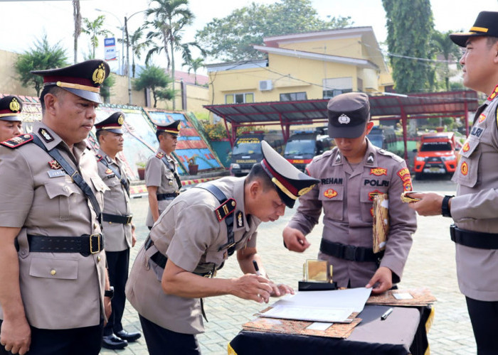 Jabatan Kasat, Kabag dan Kapolsek di Polres Tanggamus Lampung Hasil Mutasi Polri Diserahterimakan 