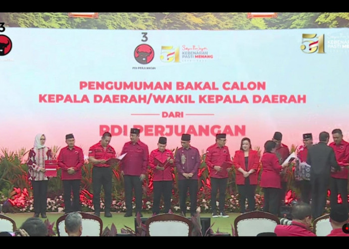 PDIP Umumkan 6 Calon Gubernur, Tapi Lampung Hanya 'Kebagian' 4 Cakada Kabupaten/Kota