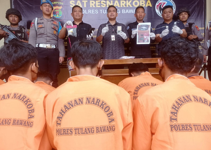 Sebulan, Polres Tulang Bawang Lampung Tangkap 13 Tersangka Penyalahgunaan Narkoba, Buru 1 Residivis