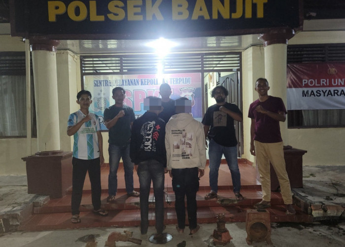 Polsek Banjit Ringkus 2 ABH Terduga Pelaku Curat di Halaman Balai Kampung Juku Batu