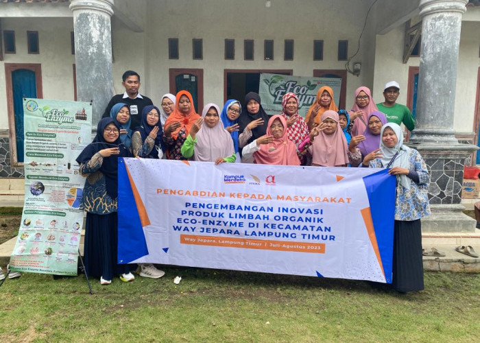 Tim PKM Prodi Sains Aktuaria Itera Berikan Edukasi Pemanfaatan Eco-Enzyme kepada Tim PKK Kecamatan Way Jepara 