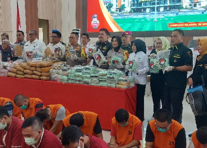 2 Bulan Pengungkapan Polda Lampung Sita Ratusan Kilogram Narkotika dan Selamatkan 496 Ribu Orang