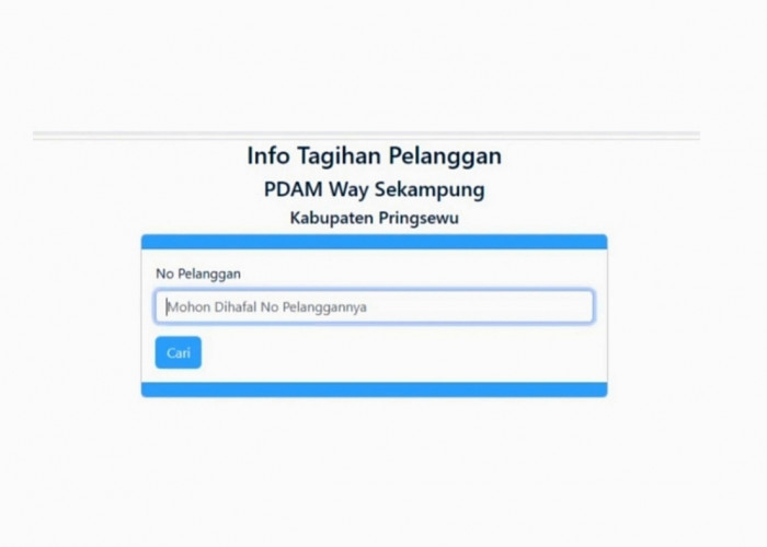 Tinggal Klik, Tagihan Pelanggan PDAM Way Sekampung Langsung Muncul, Begini Caranya 