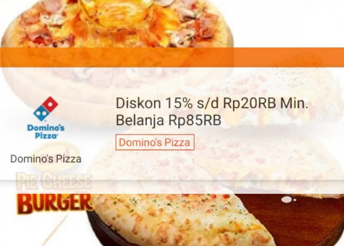 Promo ShopeeFood Hari Ini, Cek Katalog Dominos Pizza di Lampung, Ada Diskon Sampai Rp20 Ribu