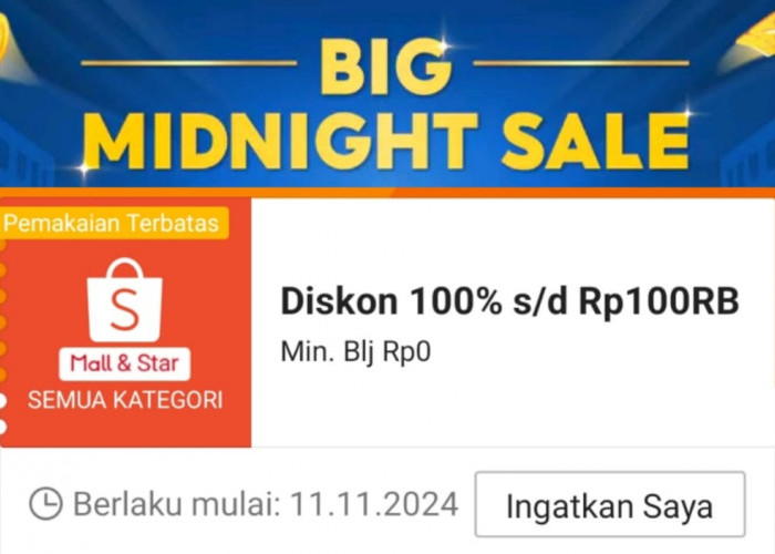 Spesial Shopee 11.11! Dapatkan Diskon 100 Persen Dengan Potongan Harga Belanja Sampai Rp100 Ribu