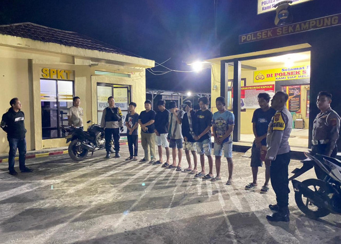 Diduga Berniat Perang Sarung, 8 Pemuda Digelandang Polsek Sekampung Lamtim