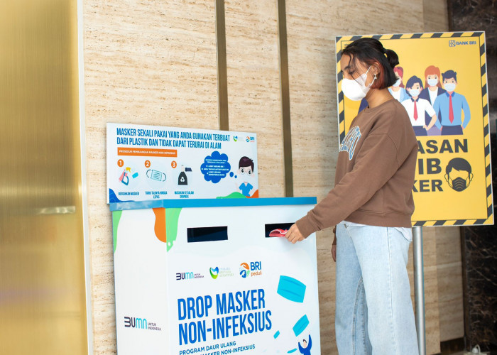 Limbah Masker Butuh 300 Tahun untuk Terurai, BRI Peduli Mengubah Jadi Pot Tanaman
