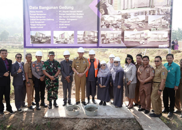 Pj. Bupati Pringsewu Letakkan Batu Pertama Pembangunan RS HMA