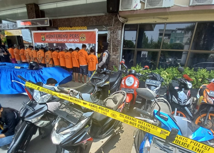 September Ini Polisi Ringkus 13 Tersangka Curanmor yang Beraksi di Kota Bandar Lampung